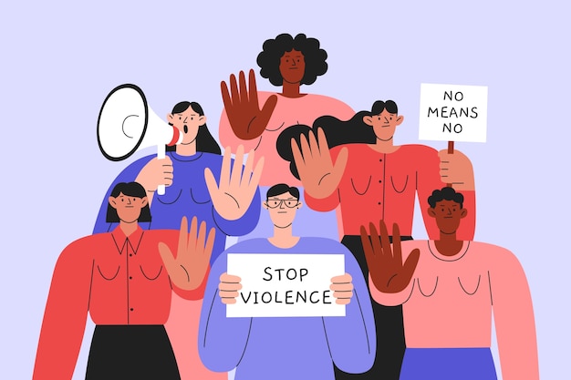 Flat international day for the elimination of violence against women illustration