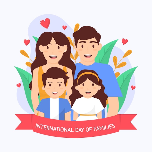 Vector flat international day of families illustration