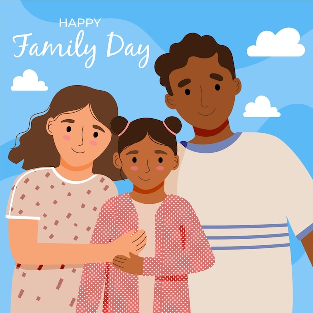 Flat international day of families illustration