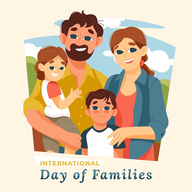 Vector flat international day of families illustration