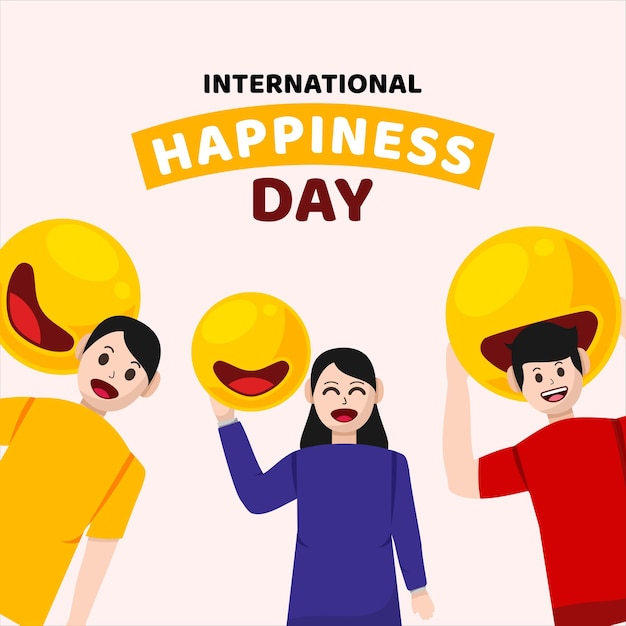 Flat International Day of Happiness Illustration Background