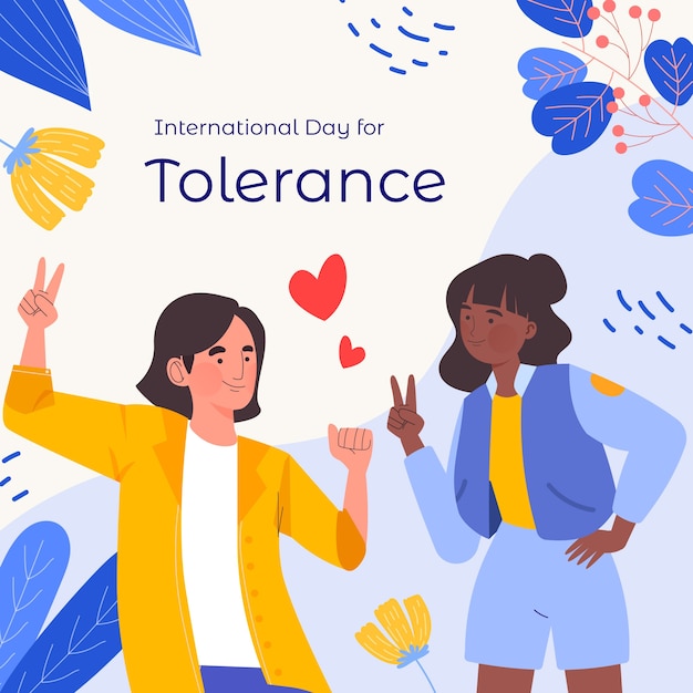 Vector flat international day for tolerance illustration