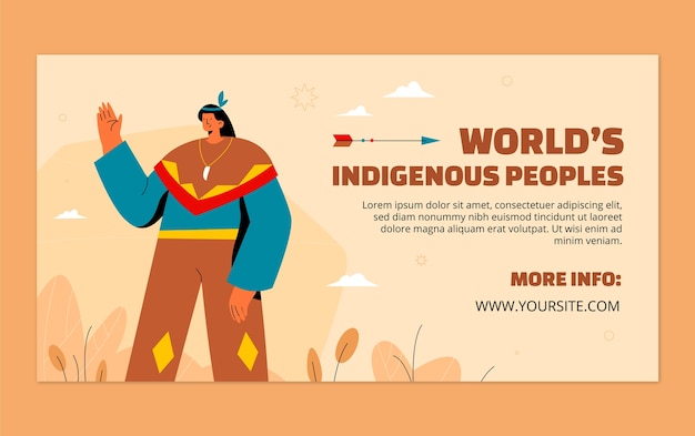 Flat international day of the world's indigenous peoples social media post template