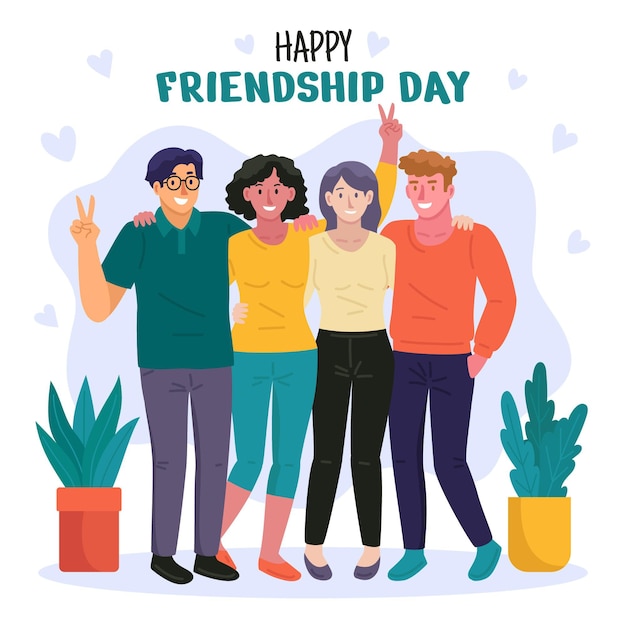 Vector flat international friendship day illustration