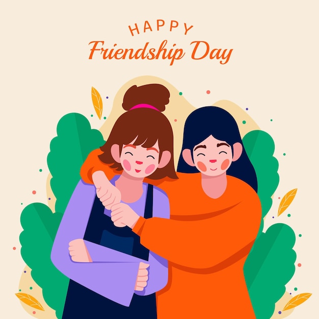 Flat international friendship day illustration