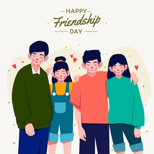 Vector flat international friendship day illustration