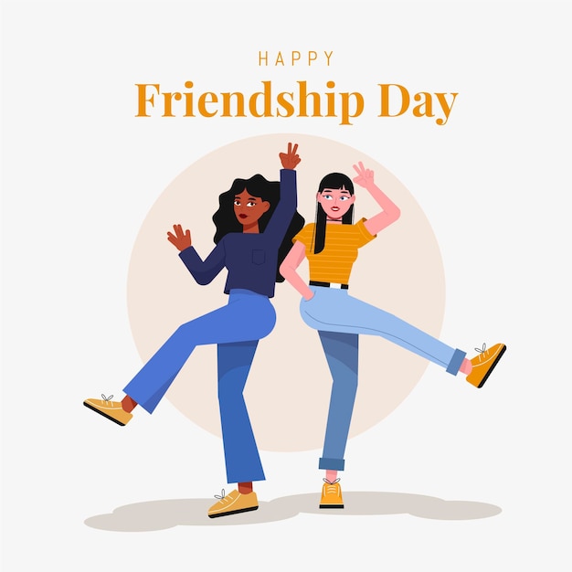 Vector flat international friendship day illustration