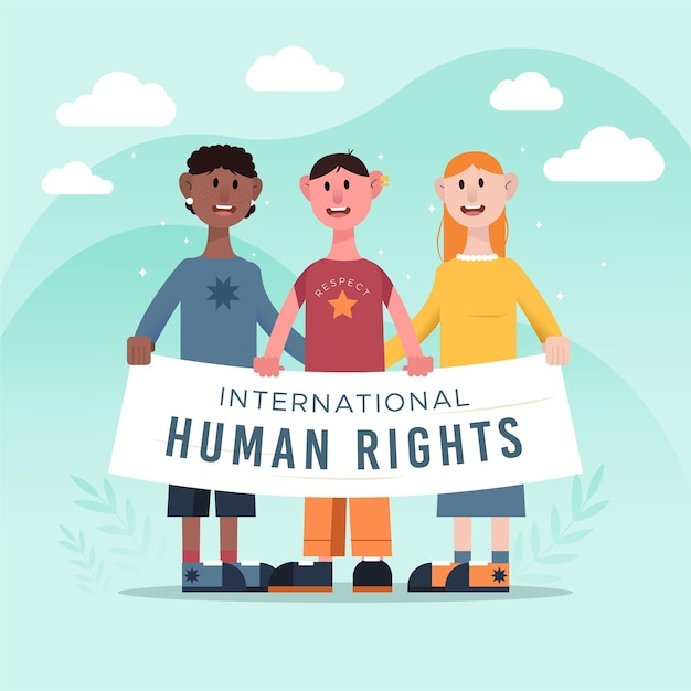 Вектор Плоский международный день прав человека