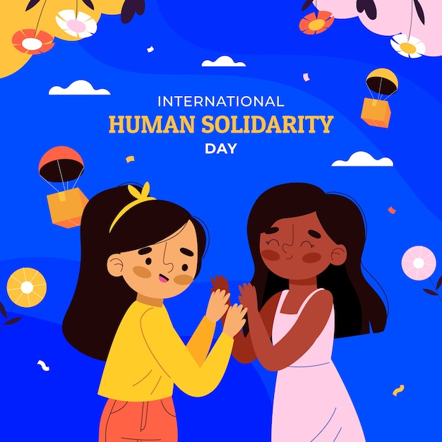 Flat international human solidarity day illustration