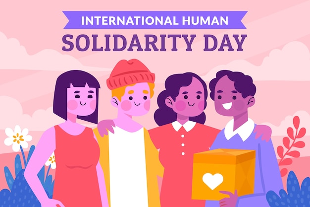 Flat international human solidarity day illustration