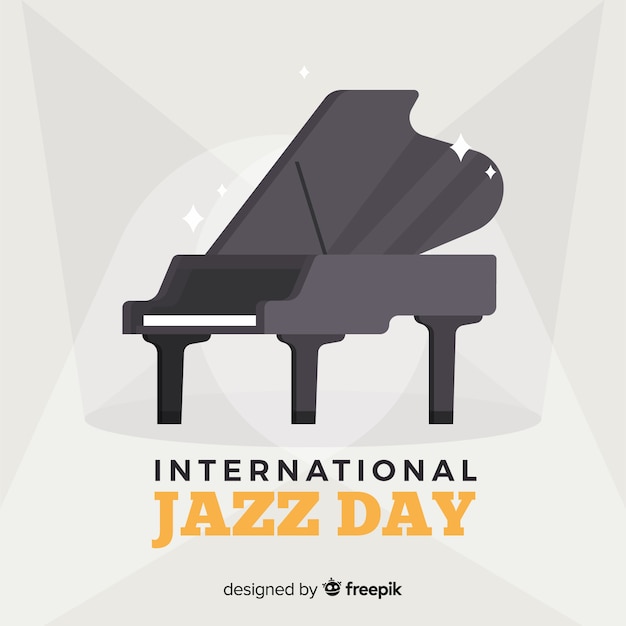 Плоский международный фон джазового дня