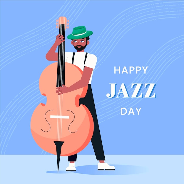 Flat international jazz day illustration