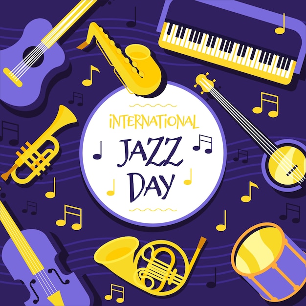 Vector flat international jazz day