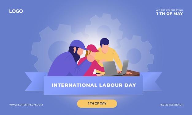 Flat international labour day illustration background