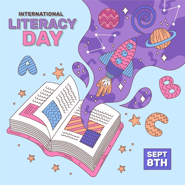 Vector flat international literacy day