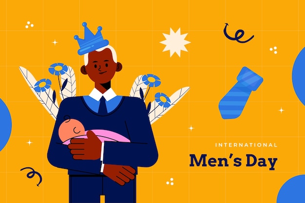 Vector flat international men's day background