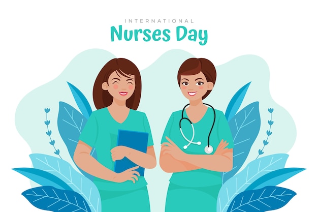 Vector flat international nurses day background