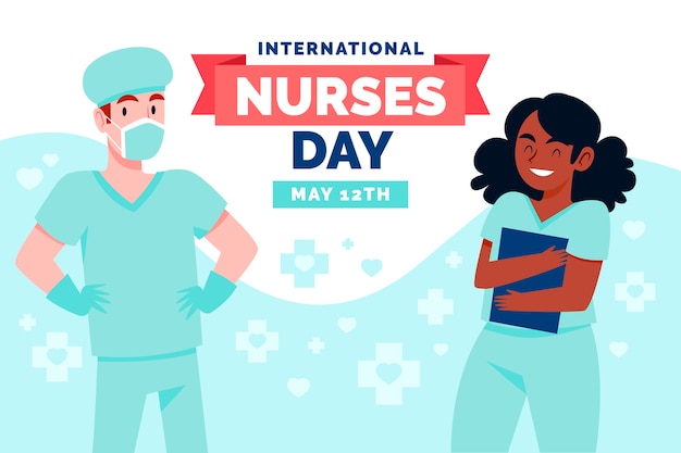 Flat international nurses day background