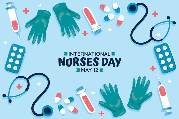 flat international nurses day background