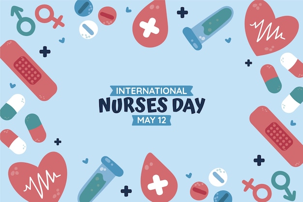 flat international nurses day background