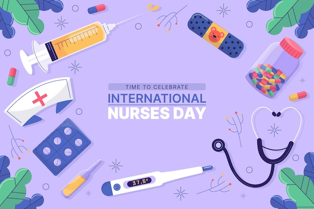 flat international nurses day background