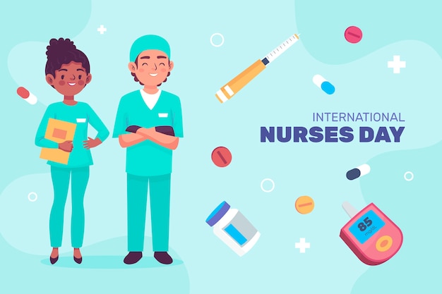 Vector flat international nurses day background