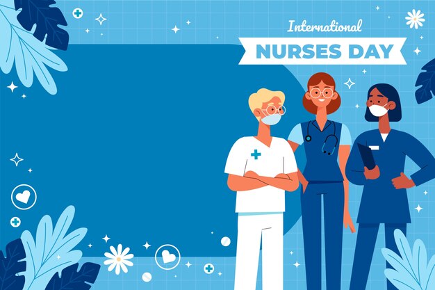 Vector flat international nurses day background