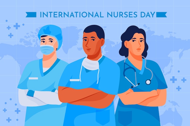 Vector flat international nurses day background