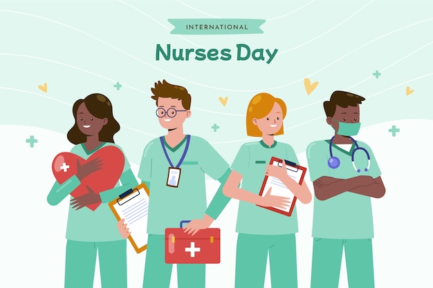 Flat international nurses day background