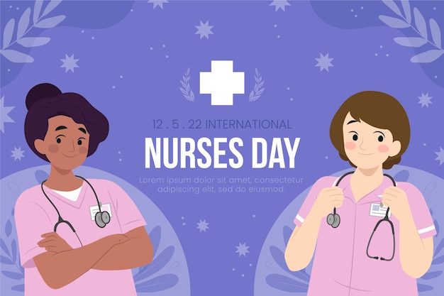 Flat international nurses day background