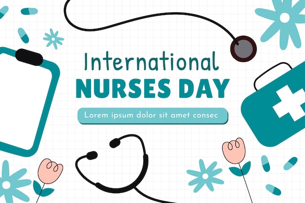 Flat international nurses day background