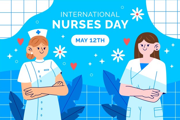 Vector flat international nurses day background
