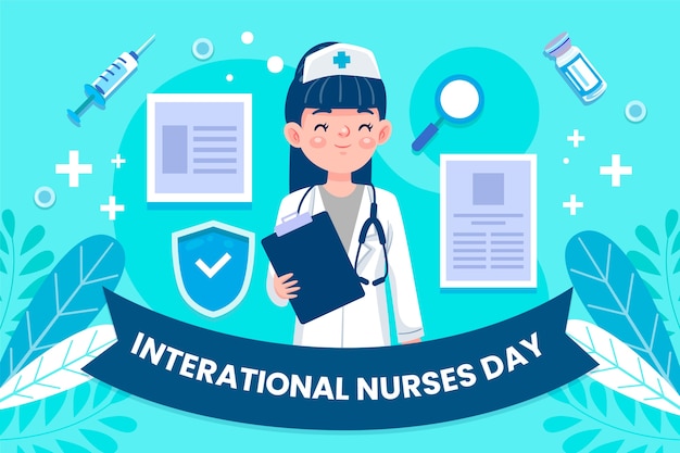 Vector flat international nurses day background