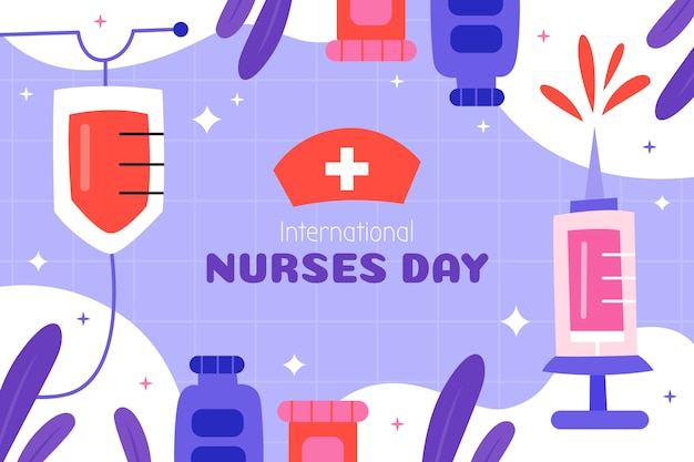 Flat international nurses day background