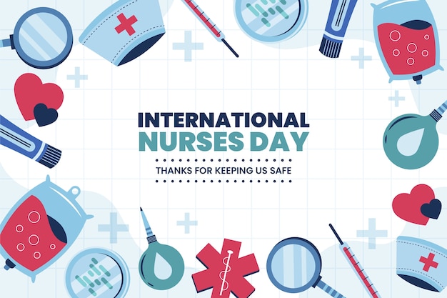 Flat international nurses day background