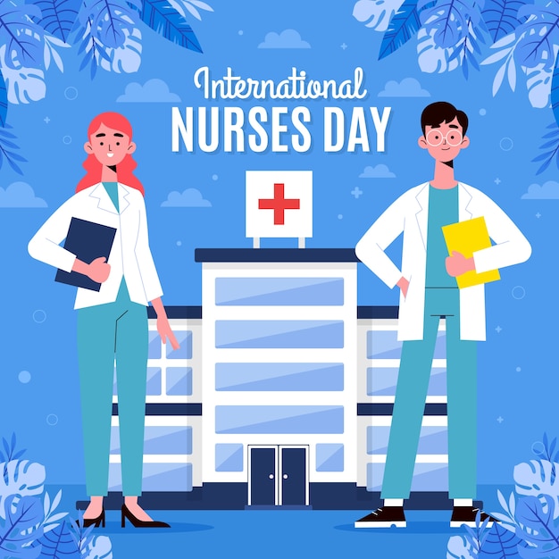 Flat international nurses day illustration