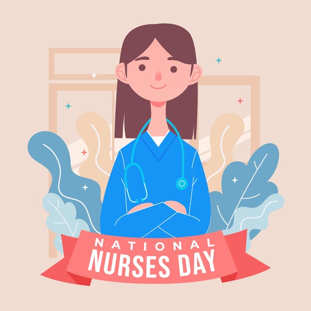 Vector flat international nurses day illustration