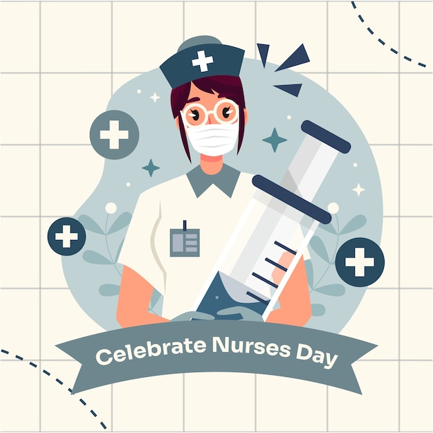 Flat international nurses day illustration