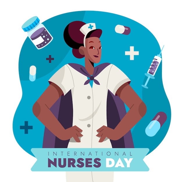 Vector flat international nurses day illustration