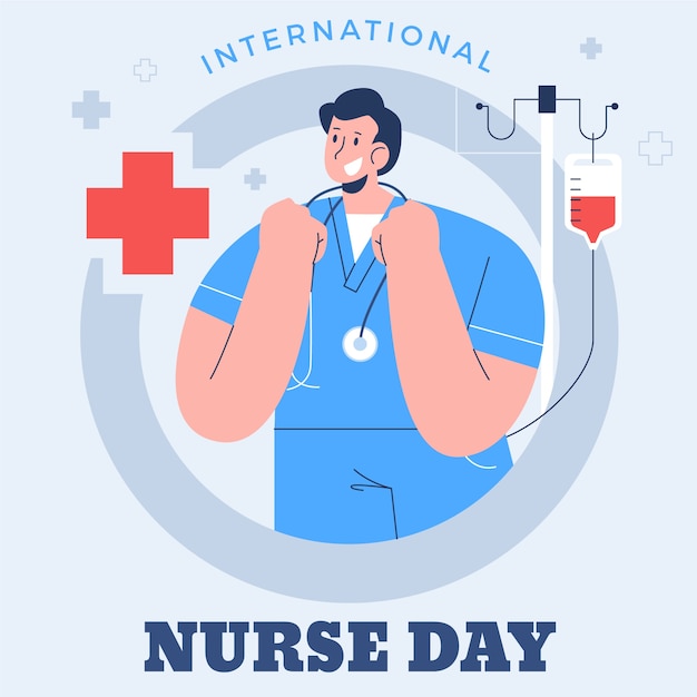 Vector flat international nurses day illustration