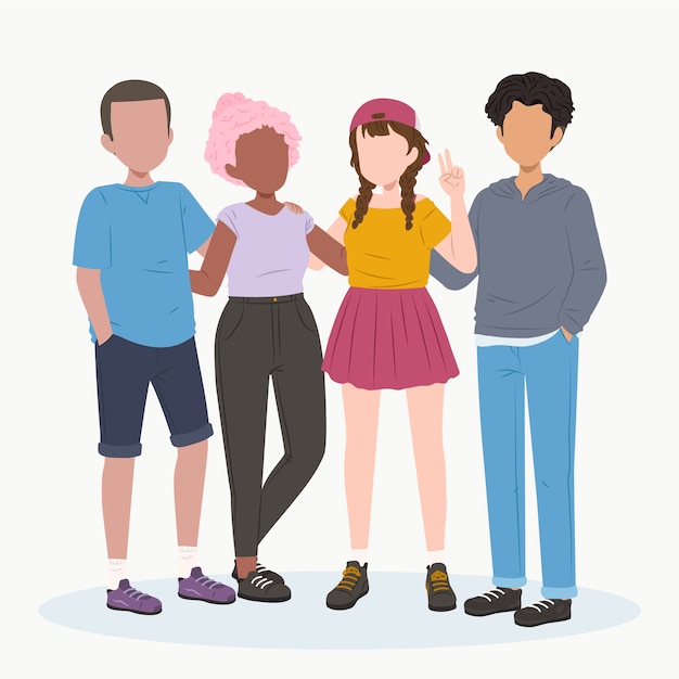flat international people silhouette illustration
