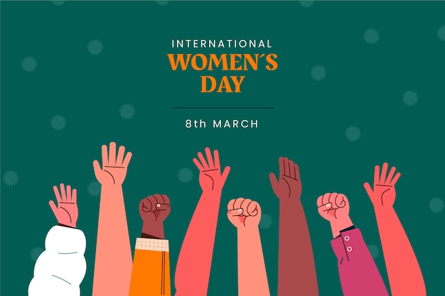 Flat international women's day background