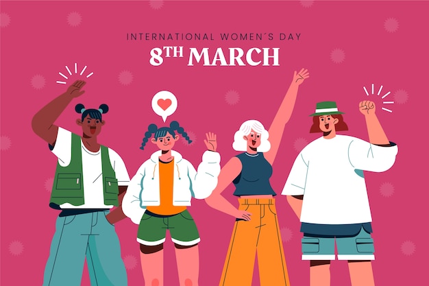 Flat international women's day background