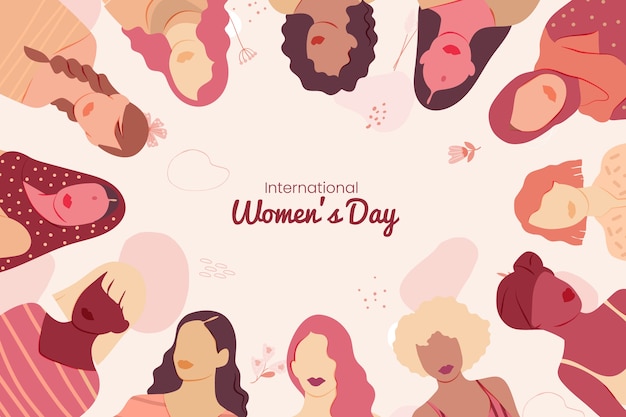 Flat international women's day background