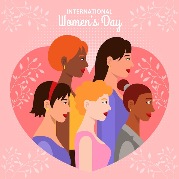 Flat international women's day celebration