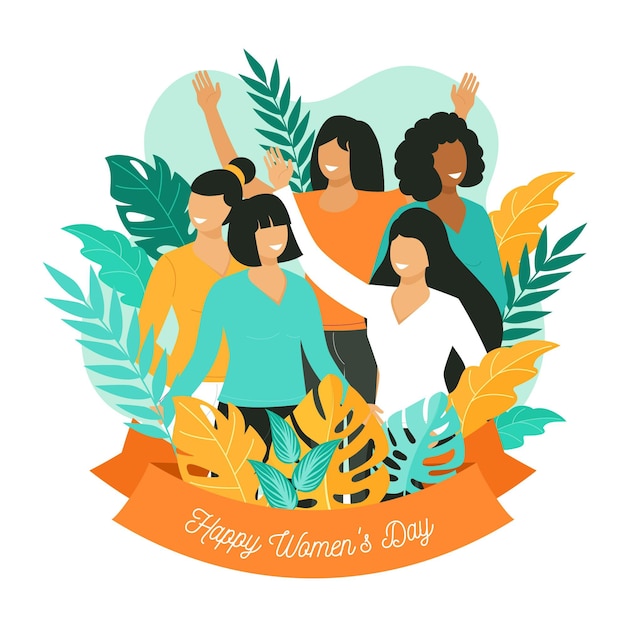 Vector flat international women's day illustration