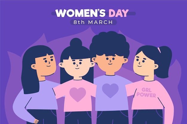 Flat international women's day illustration