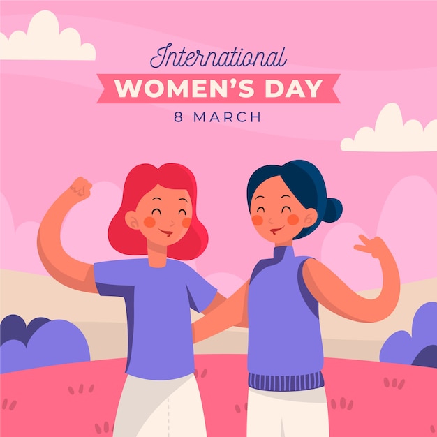 Flat international women's day illustration