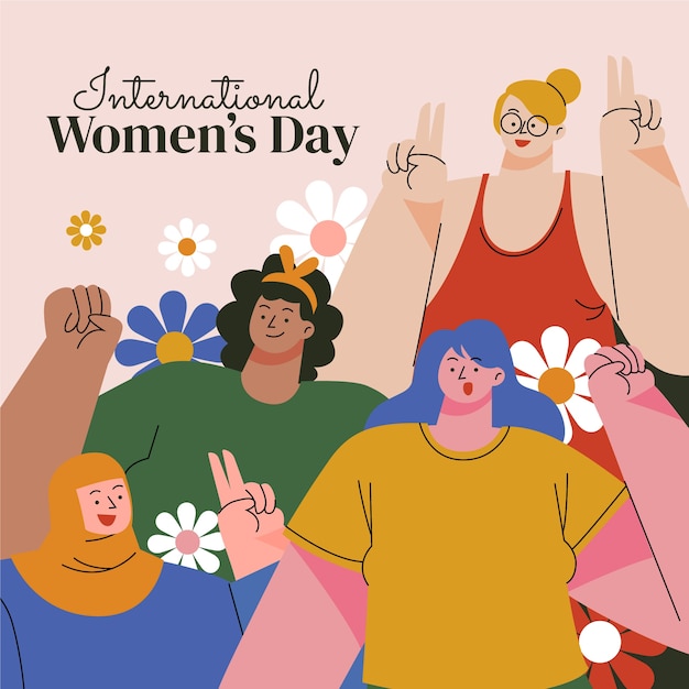 Flat international women's day illustration