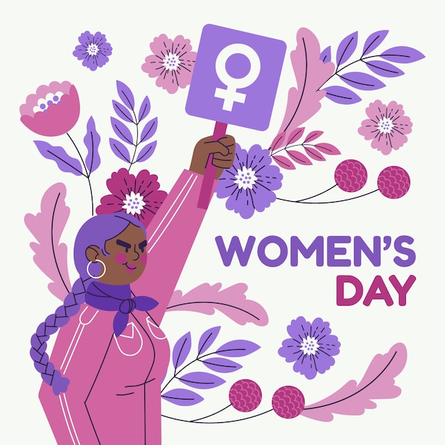 Flat international women's day illustration